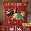 Walking Cat Christmas Pattern Personalized Pillow (Insert Included)