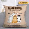 Warning Area Patrolled By Cats Personalized Pillow (Insert Included)