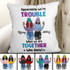 We're Trouble Besties Front View Personalized Pillow (Insert Included)