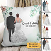 Wedding Anniversary Gift Floral Personalized Pillow (Insert Included)