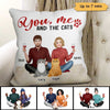 You Me & The Cats Couple Pretty Personalized Pillow (Insert Included)