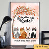 Better With Cat Tree Sitting Cat Cartoon Personalized Vertical Poster