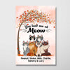 Better With Cat Tree Sitting Cat Cartoon Personalized Vertical Poster