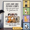 Cats Are Like Potato Chips Sitting Cartoon Cats Personalized Vertical Poster