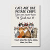 Cats Are Like Potato Chips Sitting Cartoon Cats Personalized Vertical Poster