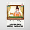 Coffee Girl And Cats On Window Personalized Vertical Poster