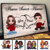 Doll Couple Sitting Home Sweet Home Gift Personalized Horizontal Poster