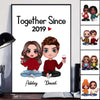 Doll Couple Sitting Gift For Him For Her Personalized Vertical Poster