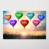 Family Balloons Personalized Horizontal Poster