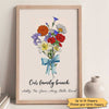 Family Birth Month Flower Pot Personalized Vertical Poster