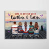 Family Siblings Besties Sitting Gift Personalized Poster