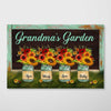 Family Sunflower Jars Personalized Horizontal Poster