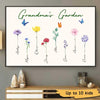 Family Watercolor Flowers Personalized Horizontal Poster