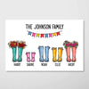 Family Welly Boots Personalized Horizontal Poster