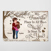 Favorite Place Kissing Doll Couple Personalized Poster, Valentine‘s Day Gift For Him, For Her