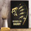 Fishing Hooked On Dad Grandpa Personalized Vertical Poster
