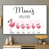 Flamingo Grandma Little Flock Personalized Horizontal Poster