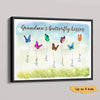Grandma Butterflies Kisses Personalized Horizontal Poster