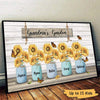 Grandma‘s Garden Sunflower Vase Personalized Horizontal Poster (1-9)