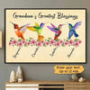 Grandma‘s Greatest Blessings Hummingbird Personalized Horizontal Poster