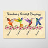 Grandma‘s Greatest Blessings Hummingbird Personalized Horizontal Poster