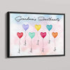 Grandma Sweet Hearts Personalized Horizontal Poster