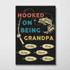 Hooked On Being Fishing Retro Personalized Vertical Poster