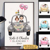 Just Married Wedding Gift Personalized Vertical Poster