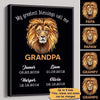 Lion Daddy Grandpa Personalized Vertical Poster