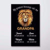 Lion Daddy Grandpa Personalized Vertical Poster