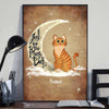 Love Cats To The Moon Cartoon Personalized Vertical Poster