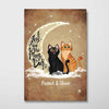 Love Cats To The Moon Cartoon Personalized Vertical Poster