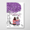 Mother And Daughter Sitting Purple Tree Personalized Vertical Poster