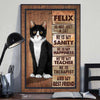 My Cat My Sanity Personalized Vertical Poster