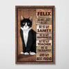 My Cat My Sanity Personalized Vertical Poster