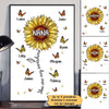 Sunflower Grandkids Butterflies Personalized Vertical Poster