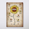 Sunflower Grandkids Butterflies Personalized Vertical Poster