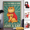 Tattoo Cats Retro Personalized Vertical Poster