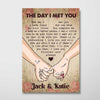 The Day I Met You Couple Hands Personalized Vertical Poster