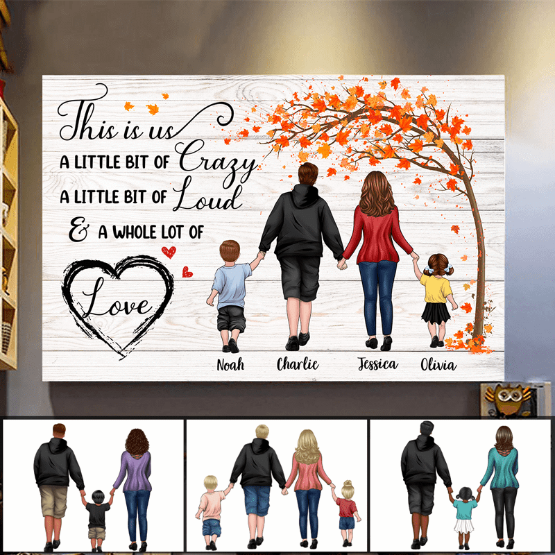 This Is Us Dad Mom And Kids Personalized Horizontal Poster