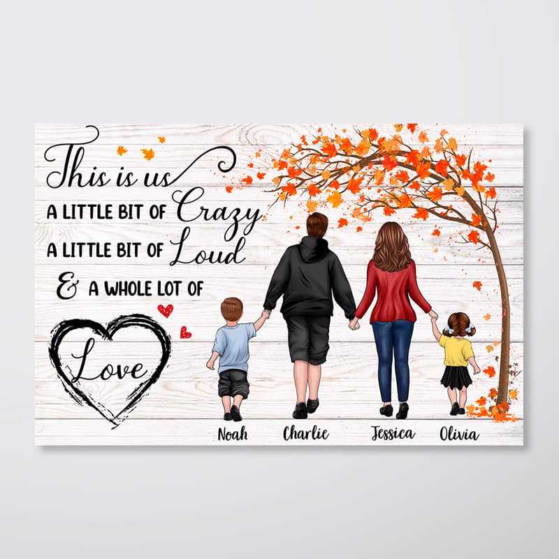 This Is Us Dad Mom And Kids Personalized Horizontal Poster