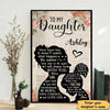 To My Daughter Mom Silhouette Newspaper Personalized Vertical Poster