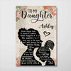 To My Daughter Mom Silhouette Newspaper Personalized Vertical Poster