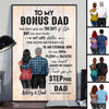 To My Stepdad Bonus Dad From Daughter Personalized Vertical Poster