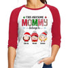 Christmas Pattern Awesome Mom Grandma Belongs Cute Kids Personalized Raglan Shirt