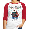 Merry And Married Couple Standing Christmas Personalized Raglan Shirt