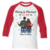 Merry And Married Couple Standing Christmas Personalized Raglan Shirt