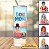 Dog Mom Summer Pattern Personalized Skinny Tumbler