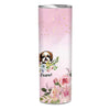Floral Dog Mom Cocktail Girl Personalized Skinny Tumbler