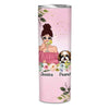 Floral Dog Mom Cocktail Girl Personalized Skinny Tumbler